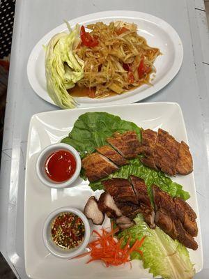 Crispy Pork Belly and Papaya Salad