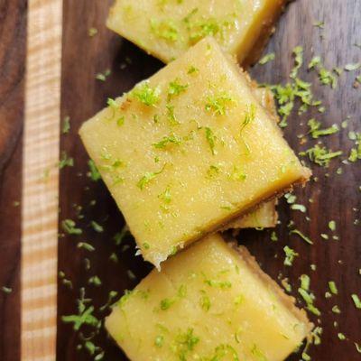 Lime bar with brown butter graham cracker crust!