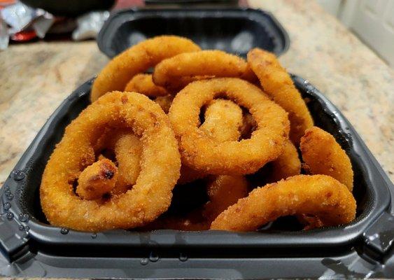 Fried onion rings that came with the sub combo. It costs 75 cents  extra if you don't want the fries.