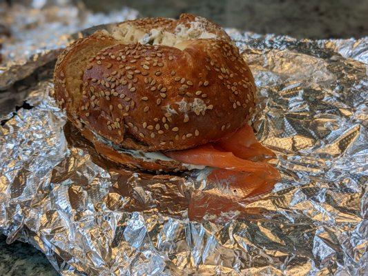 Lox sandwich sans onions - so good