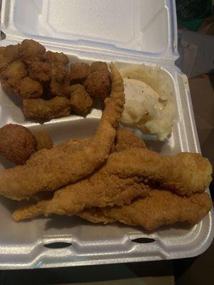 Catfish-hush puppies and mpg.