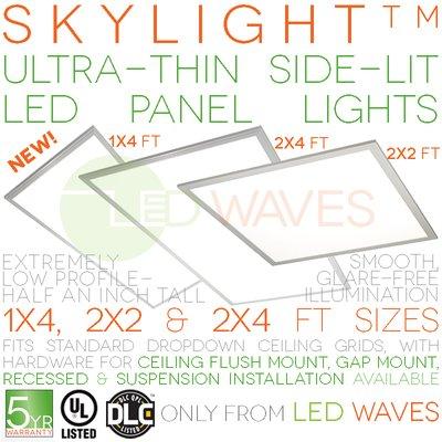 Skylight Ultra-Thin Side-Lit LED Panel Lights - available in 1x4', 2x2' and 2x4' sizes