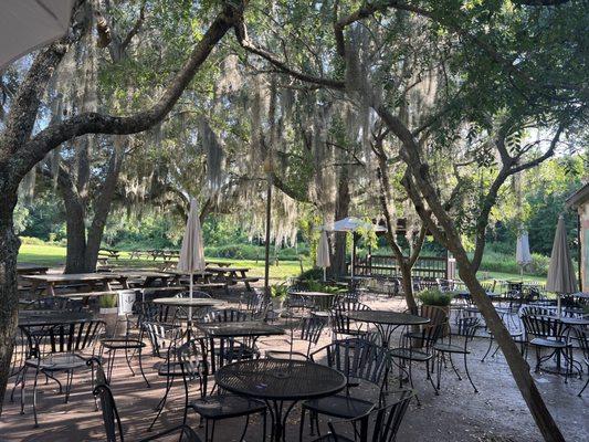 Beautiful Southern Outdoor Seating offering love music in the evening