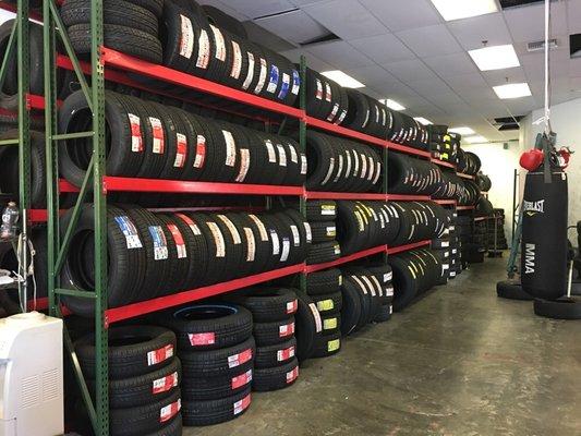 Over 500 new tires on hand for you to choose from