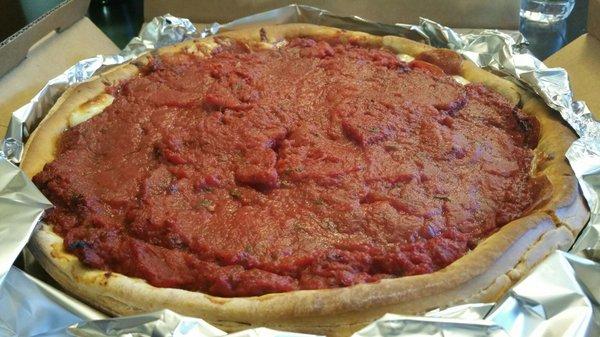 Chicago style deep dish, pepperoni