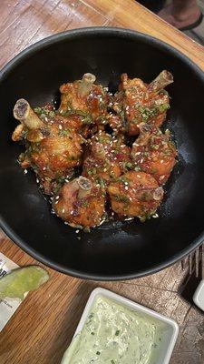 My fav, Chicken Lollipops  Thai or Buffalo Chicken Lollipop Wings