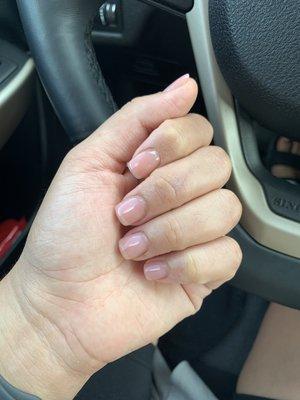 Overlay on natural nail.