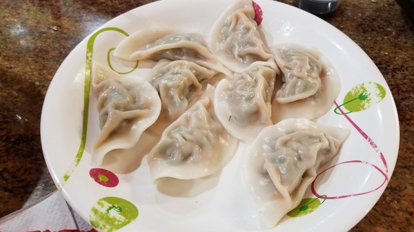 Very typical pork chive steam dumplings.