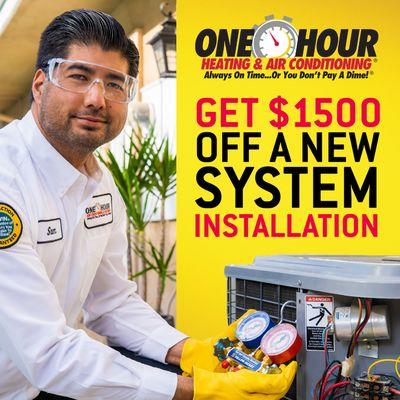 Call today to get $1,500 off a new system installation!