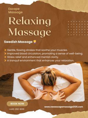 Experience the ultimate relaxation with our Swedish Massage!