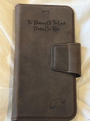 iPhone Case Engraved "The Blessing of The Lord Makes One Rich"