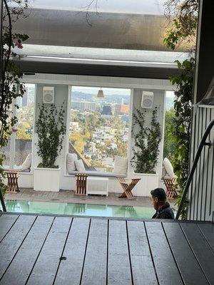 View of the pool from the bar