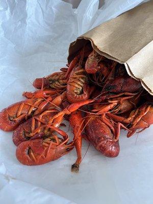 Boiled crawfish.