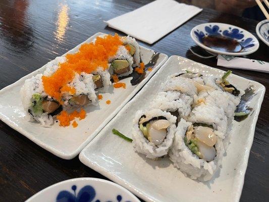 Boston Roll and Spicy Scallop Roll