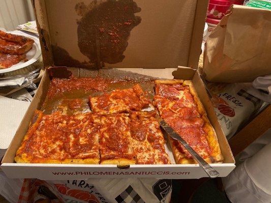 A mess is what it is.  More sauce in box then on pizza.  Pizza all soggy.  Ruined my dinner.  Very disappointed.