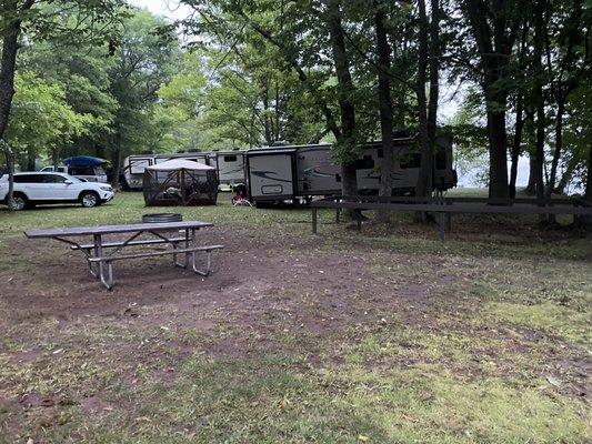 that's my fire ring...next to my neighbor's RV