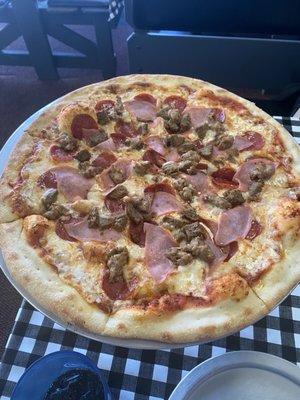 All meat pizza