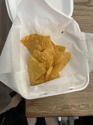 Ten or less chips in our chips and salsa order