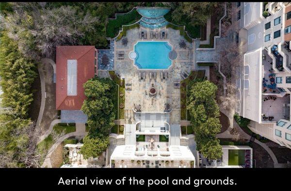 Aerial View of Pool & Grounds.