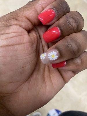 Flower nail stickers and gel color