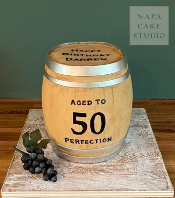 Wine Barrel Birthday Cake