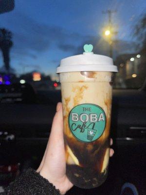 Brown sugar boba caramel icy milk