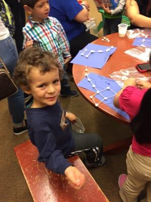 The class made the Big Dipper constellation out of toothpicks and tiny marshmallows at our recent fundraiser at Barnes and Noble.