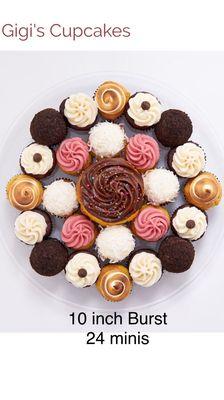 10 inch cupcake burst with 1 jumbo & 24 minis