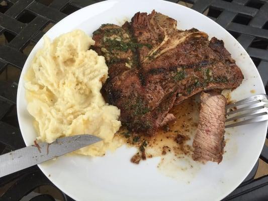 T-bone from the Risaralda butcher shop in Queens, after being grilled on my Webber grill.