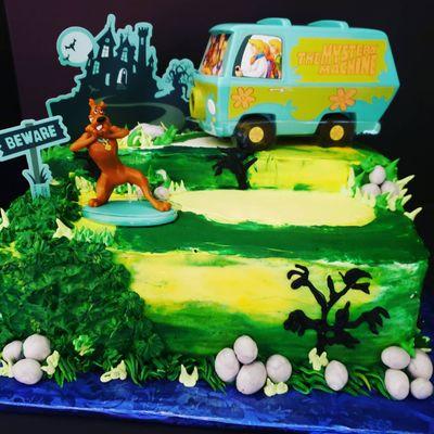 custom Scooby-Do cake with Italian Buttercream by Delicious Edibles Custom Cake Bakery