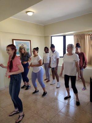 Teaching at our BachaTour! with Baila Con Pasión event,  in Santo Domingo Dominican Republic