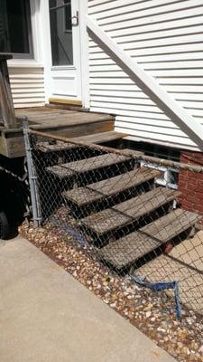 Before: Tired and dangerous stair case!