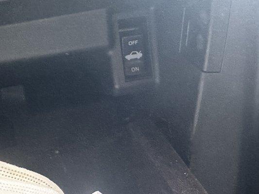 Glove box button that disabled my trunk. Service tech pressed it while jamming things in my glove box.