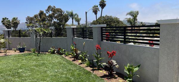 Linear design, horizontal, Contemporary style  fence rails.