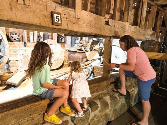 Checking out the display of mill parts