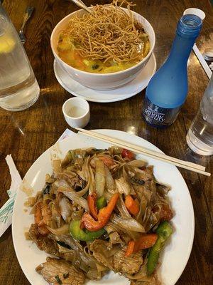 Top: Yellow Curry Noodle- veggie Bottom: Drunken Dinner Noodle - pork