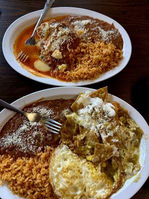 Chili relleno and chilaquiles. So much flavor!!!