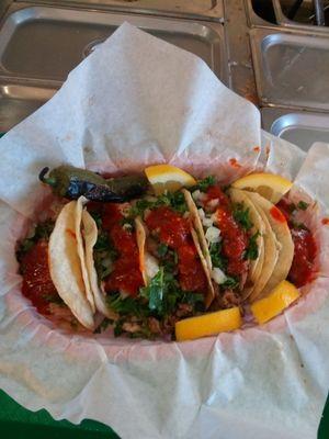 Assorted Tacos...Carne Asada, Chicken, Al Pastor & Carnitas