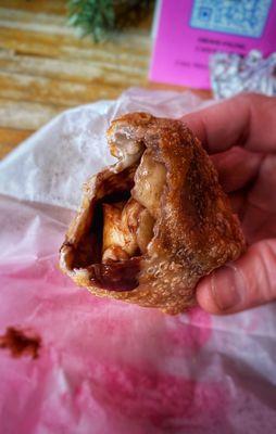 Banana and Nutella Empanada.  Messy, but super good.