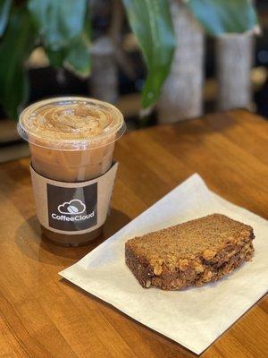 Cold Brew (~$4) and Anna Banana Bread (~$4)