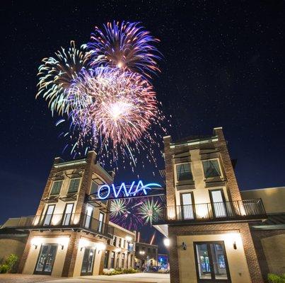 Enjoy fireworks year-round at OWA (oh-wah), a resort destination on the Gulf Coast.