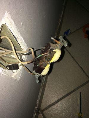 Result of using an outlet as an splice device. Lost power of entire circuit.