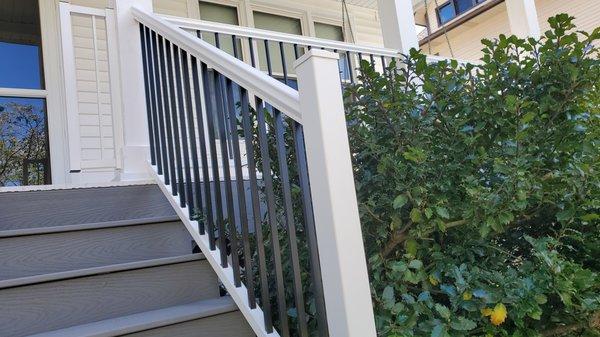 Maintenance free composite stair sytem with new aluminum railing system in Mount Prospect, IL