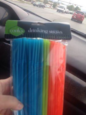 Lovely colorful Rite Aid straws...bought to enjoy our mediocre drinks instead of being let down by ghetto-style DD service.