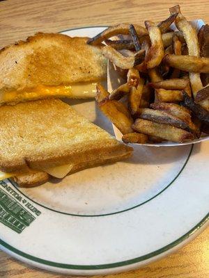 Grilled Cheese Sandwich with Hand - cut Fries