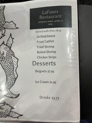 Child's menu