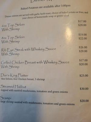 Dinner Menu