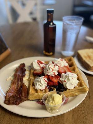 Berry waffles with lemon curd, made it a combo and added white toast.