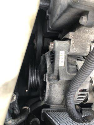 Missing serpentine belt due to improper installation