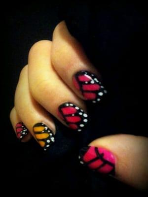 Butterfly nails. They did a great job! :)